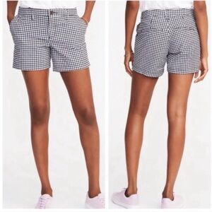 Old Navy Mid-rise Everyday Short Gingham Checkered Print Women 14 Blue